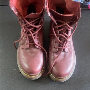 Dr. Martens Cherry Red Lace-Up Boots